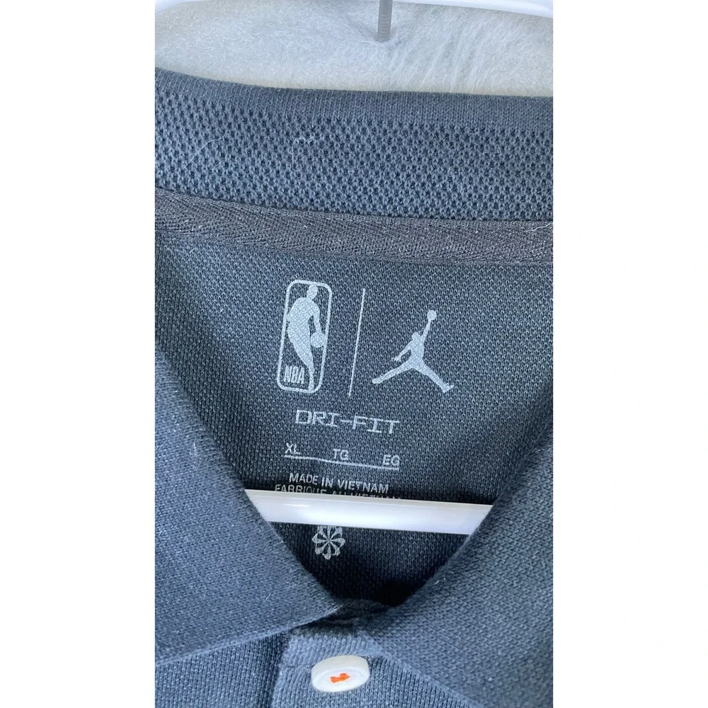 Jordan Polo Shirt Mens XL Black Excellent NBA All-Star Game Dri-FIT Jumpman Logo